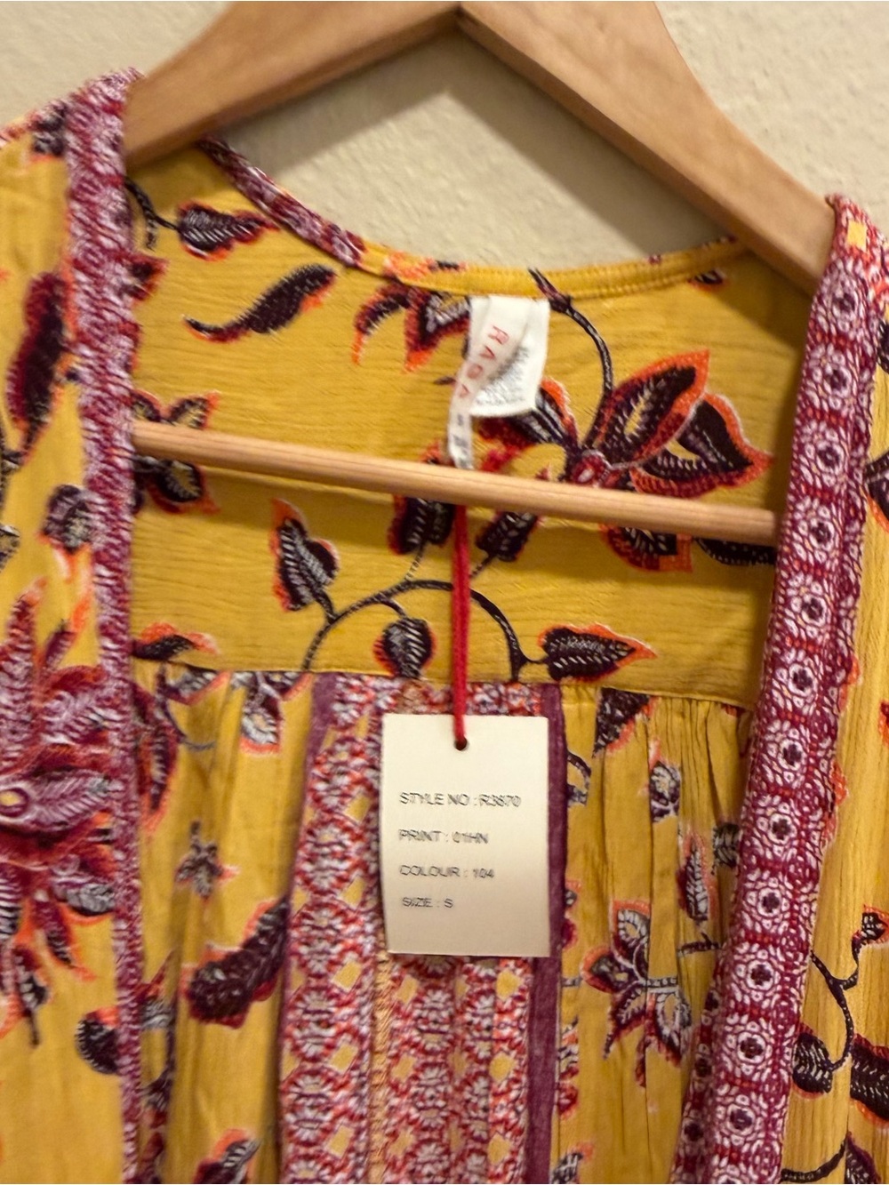 NWT Anthropologie RAGA Floral Boho Yellow Duster Kimono Small Boho - Picture 11 of 13